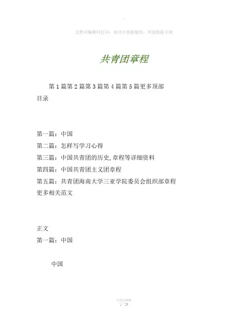 共青团章程