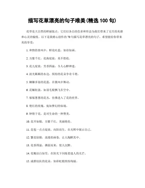 描写花草漂亮的句子唯美(精选100句)