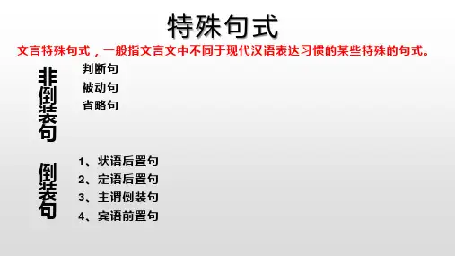 高考文言文特殊句式总复习