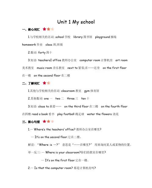 人教版小学英语四年级下Unit1-3 知识点