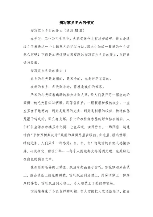 描写家乡冬天的作文