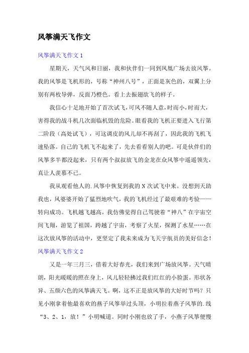 风筝满天飞作文