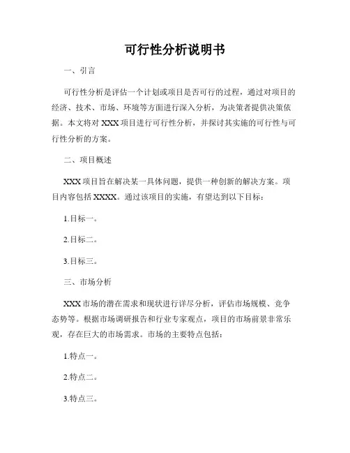 可行性分析说明书