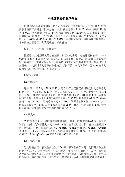 小儿惊厥的例临床分析