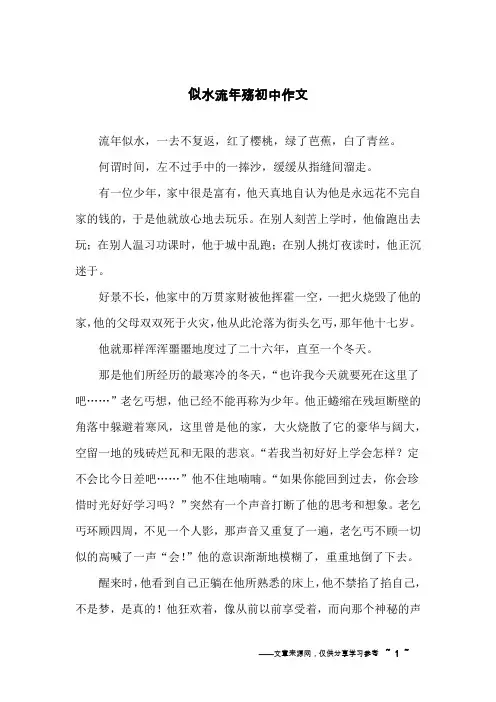 似水流年殇初中作文