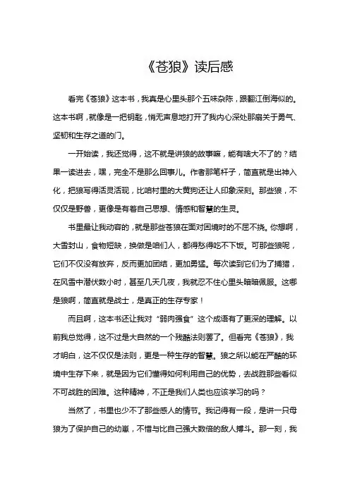 《苍狼》读后感