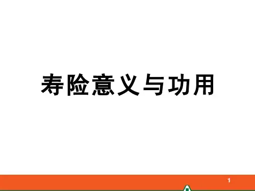 寿险意义与功用演讲 ppt课件