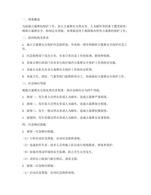 古墓葬安全保护应急预案