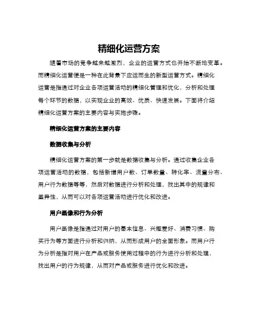 精细化运营方案