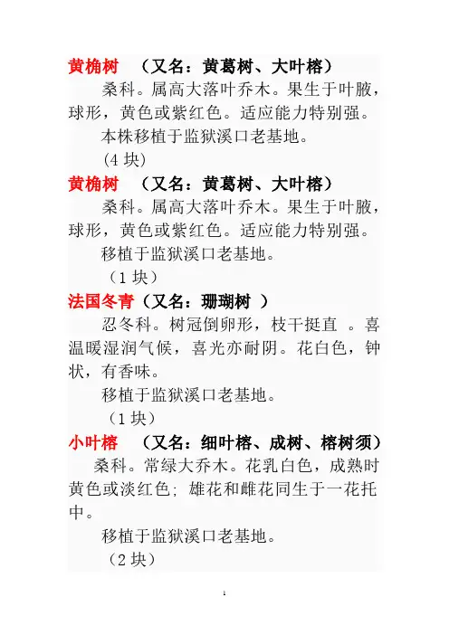园地树木介绍标牌