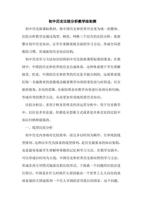 初中历史比较分析教学法[论文]