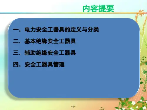 绝缘安全工器具培训ppt课件