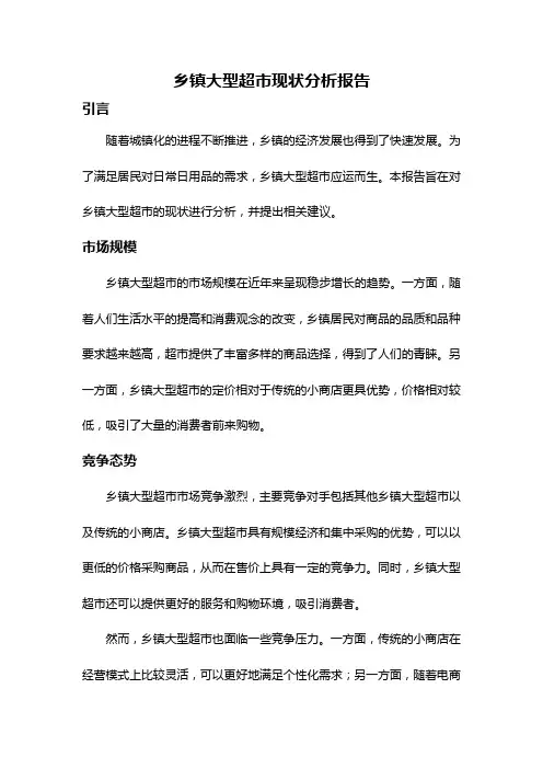 乡镇大型超市现状分析报告