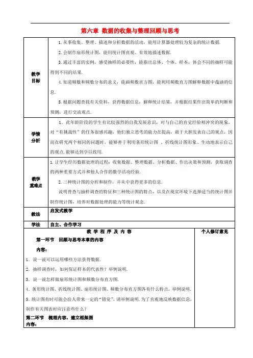 北师大初中数学七年级上册《6.0第六章 数据的收集与整理》word教案