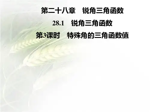人教版九年级数学下册第二十八章28.1第3课时 特殊角的三角函数值