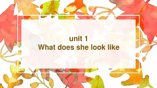 小学英语湘少版五年级上册《unit 1 What does she look like》课件
