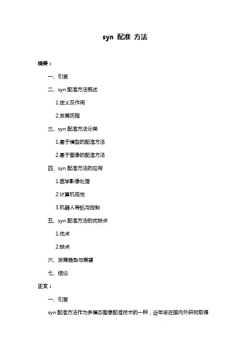 syn 配准 方法