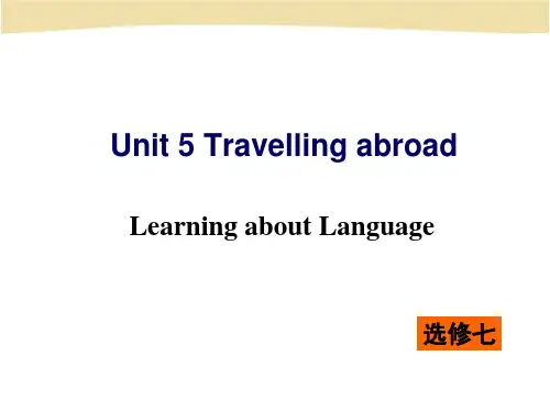 人教版高中英语选修七 Unit5 Learning about Language(共44张PPT)