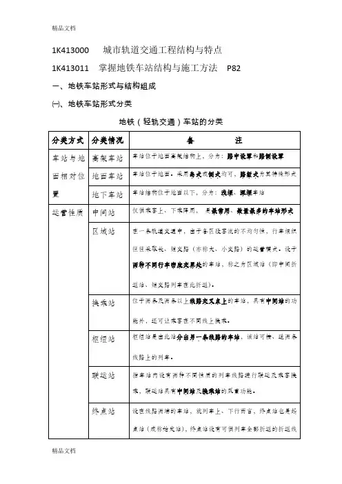 (整理)城市轨道交通(明挖法、喷暗挖法).