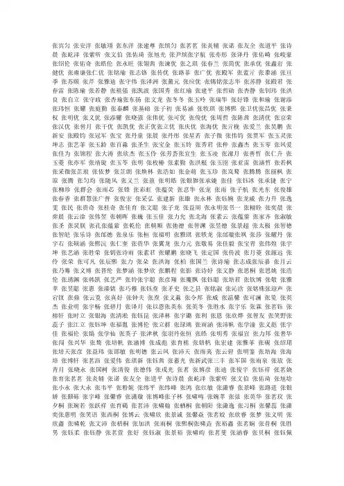 张姓名字