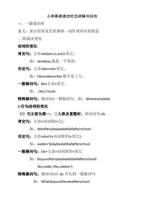 一般现在时第三人称单数、疑问句