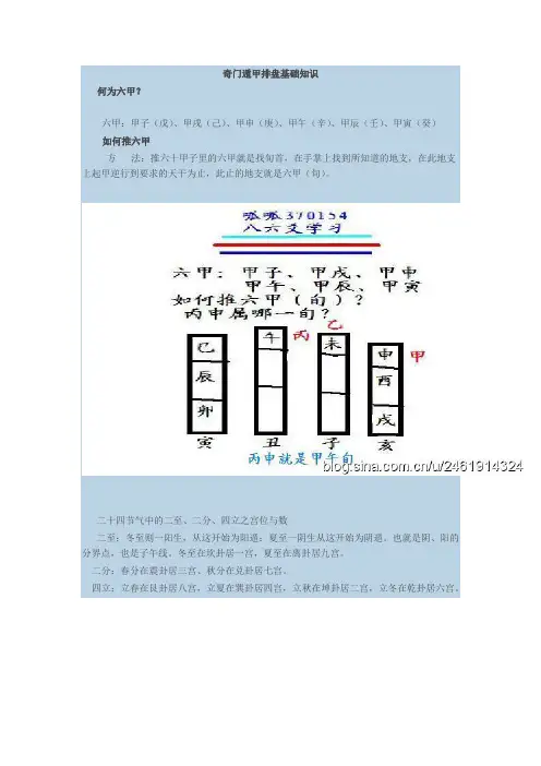 奇门遁甲排盘基础知识