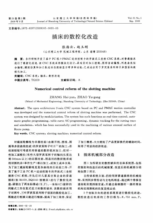 插床的数控化改造