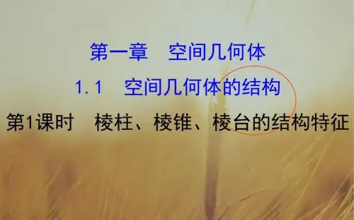 2018学年高中数学必修二教师用书配套课件：第一章空间