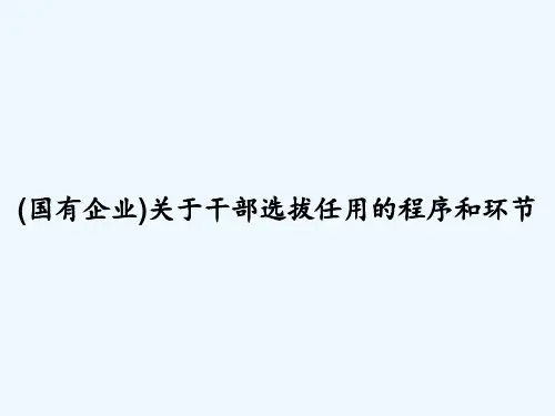 (国有企业)关于干部选拔任用的程序和环节 PPT
