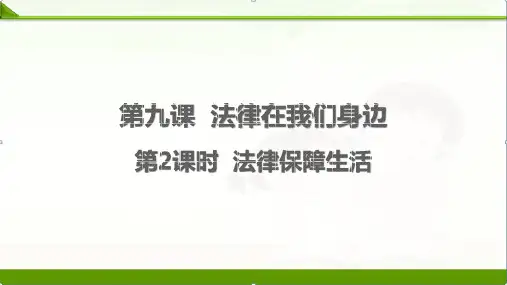 部编人教版《道德与法治》七年级下册9.2法律保障生活课件(共15张PPT)