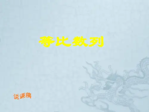 高一数学等比数列说课程课件 人教版