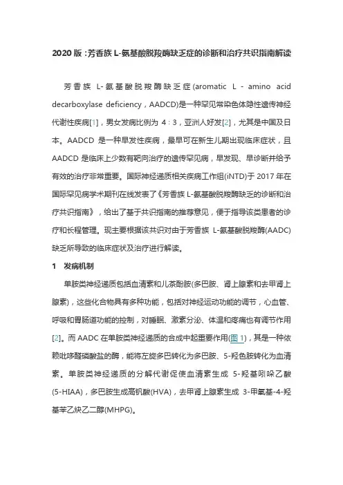 2020版：芳香族L-氨基酸脱羧酶缺乏症的诊断和治疗共识指南解读