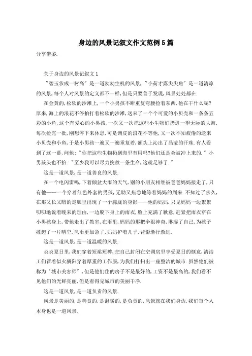 身边的风景记叙文作文范例5篇