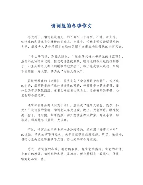 诗词里的冬季作文