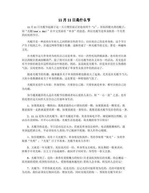11月11日是什么节