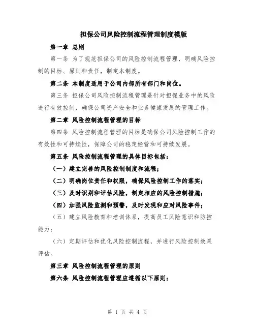 担保公司风险控制流程管理制度模版