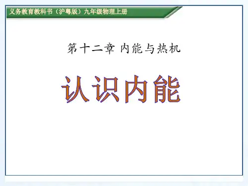 《认识内能》内能与热机3-粤沪版九年级物理上册PPT课件
