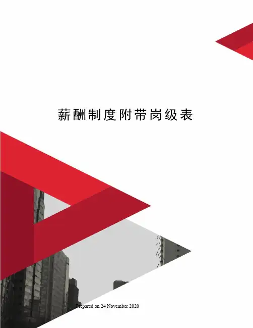 薪酬制度附带岗级表