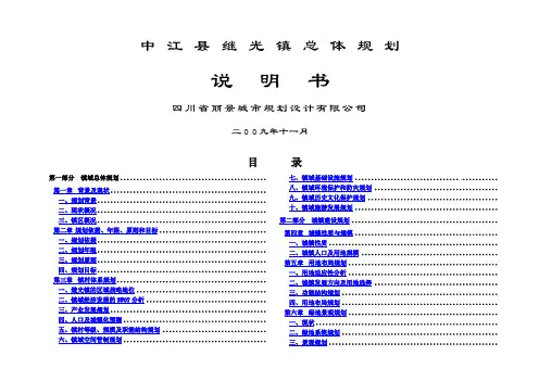 镇总体规划说明书