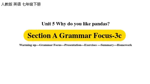 人教版PEP英语七年级下册Unit5第2课SectionA Grammar Focus-3c优秀课件
