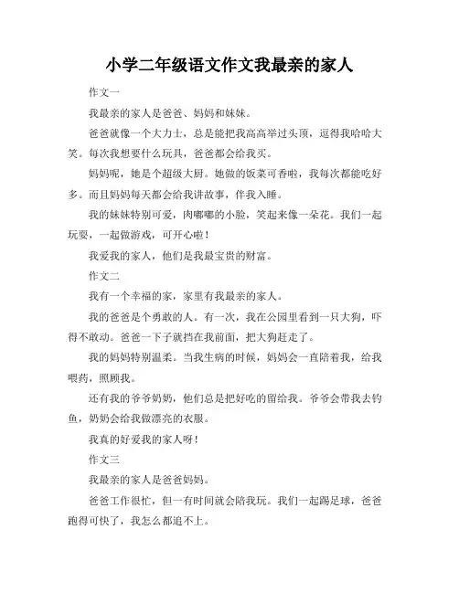 小学二年级语文作文我最亲的家人