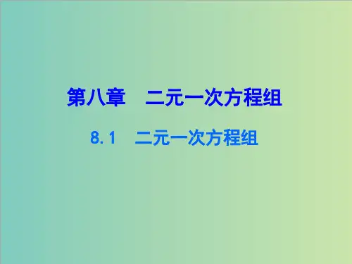 人教版数学七年级下8.1二元一次方程组课件(共18张PPT)