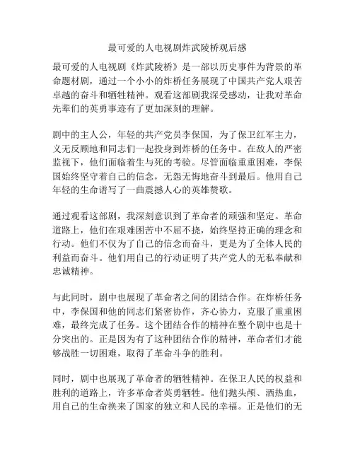 最可爱的人电视剧炸武陵桥观后感