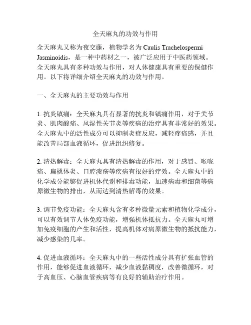 全天麻丸的功效与作用