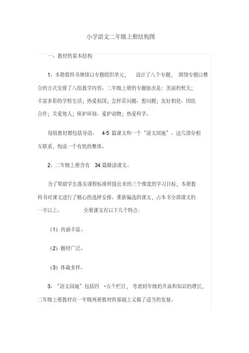 小学语文二年级上册结构图