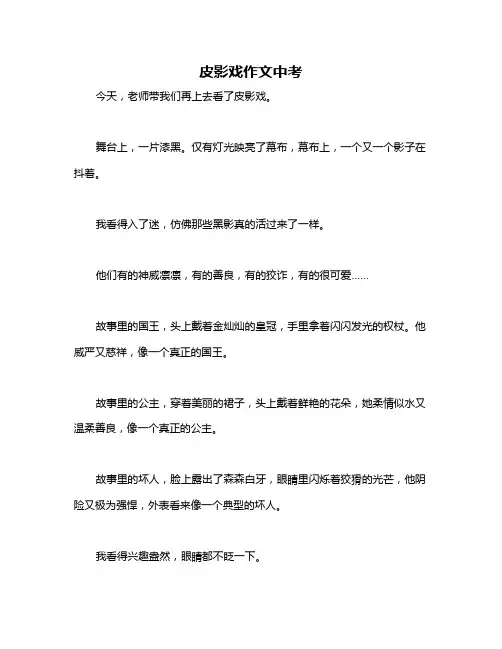皮影戏作文中考