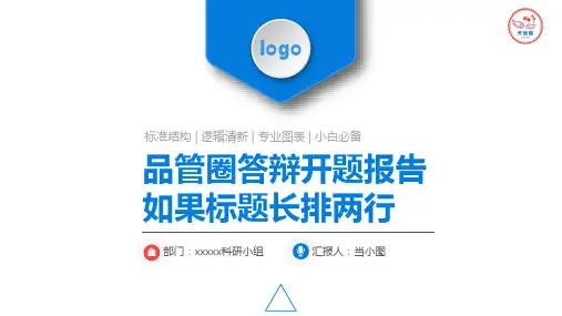 品管圈答辩PPT开题报告PPT模板