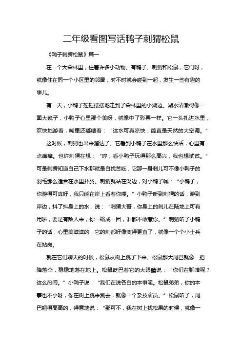 二年级看图写话鸭子刺猬松鼠