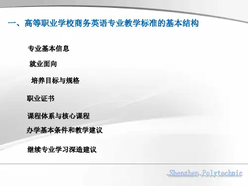 高等职业学校商务英语专业教学标准课件