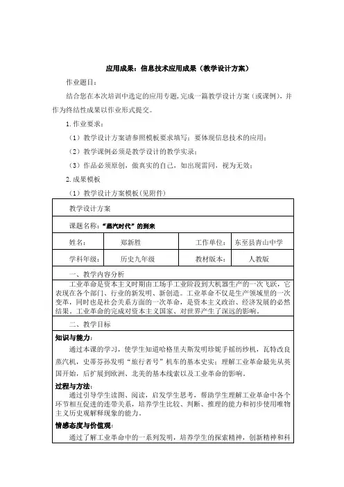 信息技术应用成果